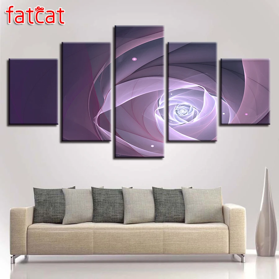 

FATCAT 5 Piece Diy Diamond Painting Abstract Flower Full Square Round Drill Diamond Embroidery Sale Needlework Home Decor AE2055