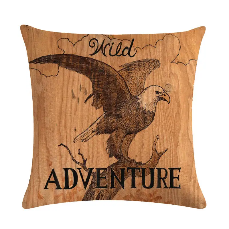 45x45 см винтажный коричневый Чехол для подушки с изображением животных