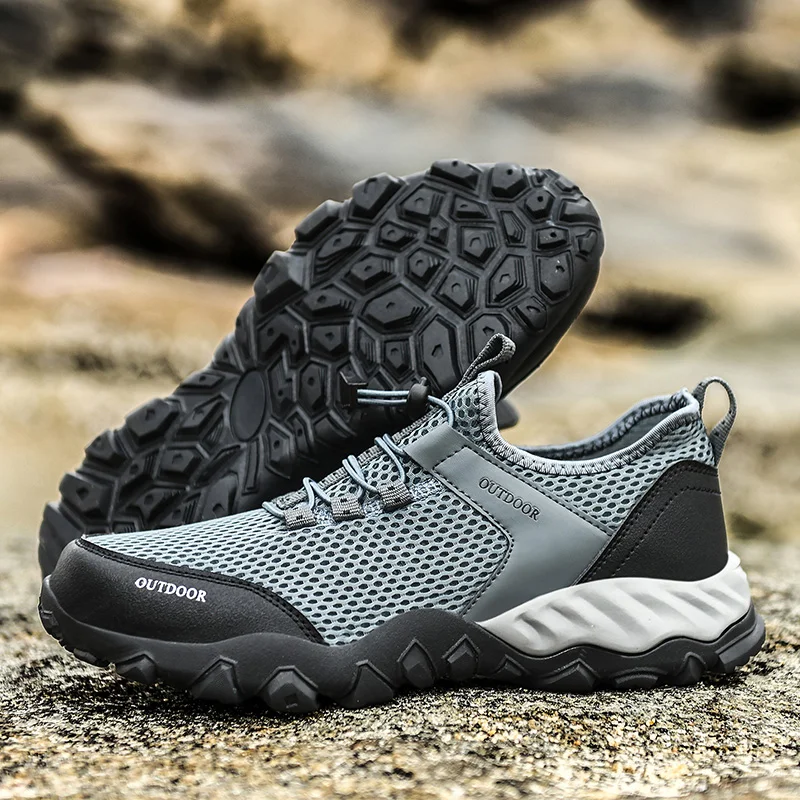 Non-Slip Hiking Shoes For Men Breathable Tactical Climbing Trekking Shoes Outdoor Sneakers Walking Shoes Plus Size 48 Zapatillas