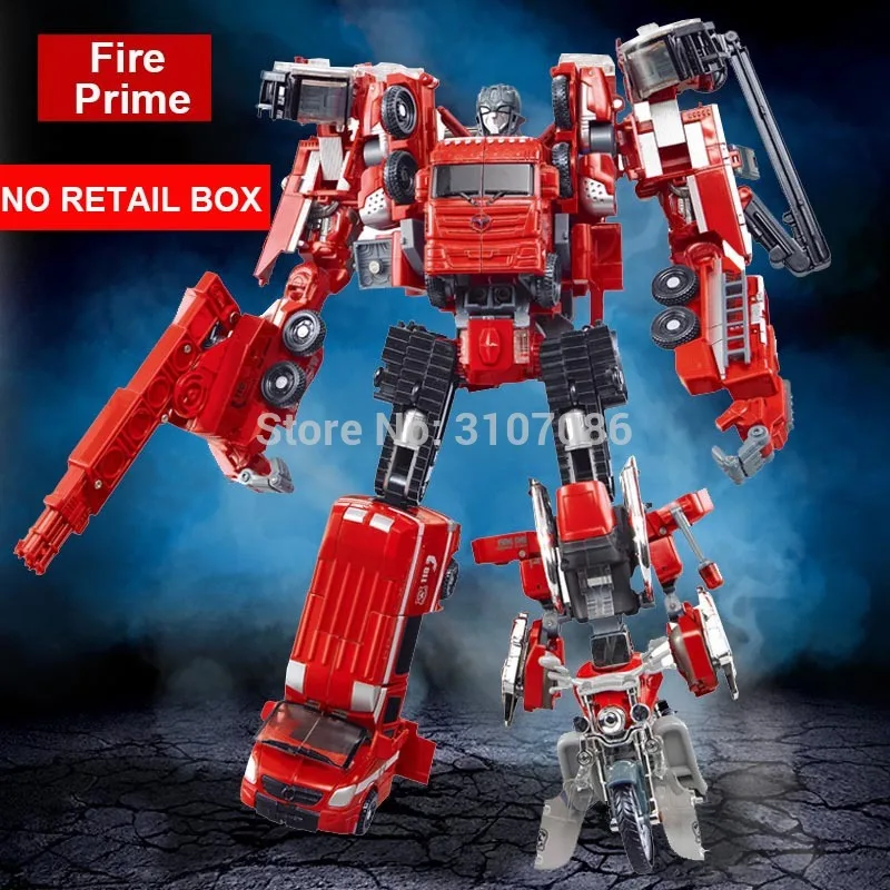Экшн фигурка WJ Fire Prime 5 в 1 для мотоцикла грузовика машины скорой помощи|robot toy|wei