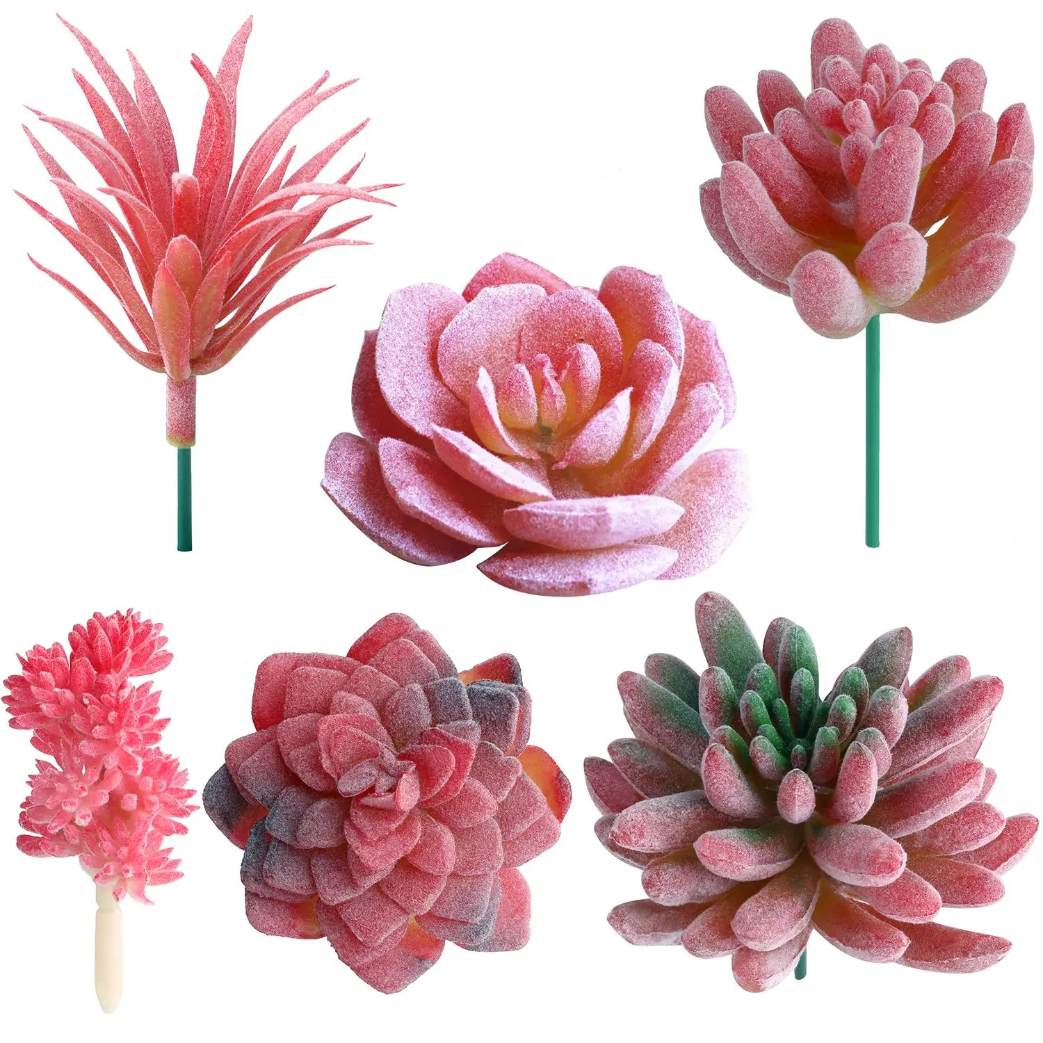 Искусственные суккуленты зеленые флокированные растения бонсай для рабочего