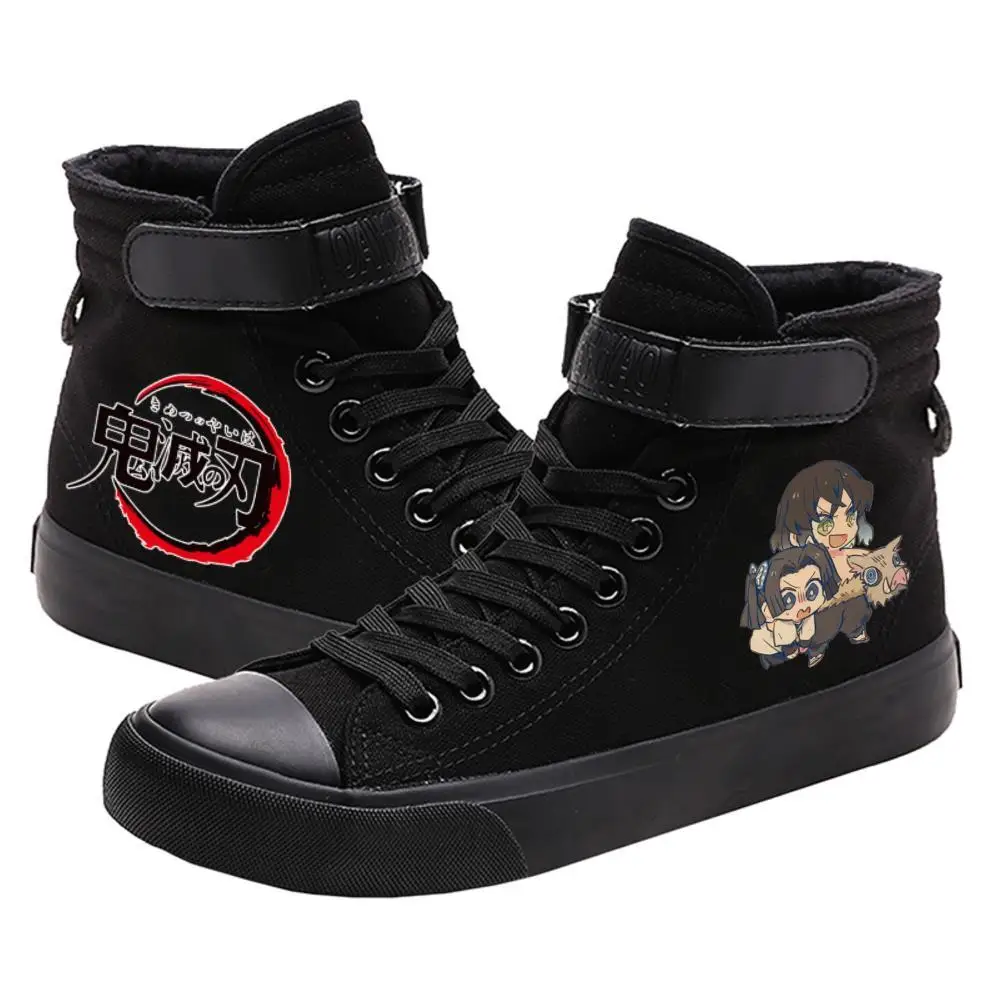 

Demon Slayer Tomioka Giyuu illustration high top breathable canvas uppers Kamado Tanjirou student Customized fashion high-topped