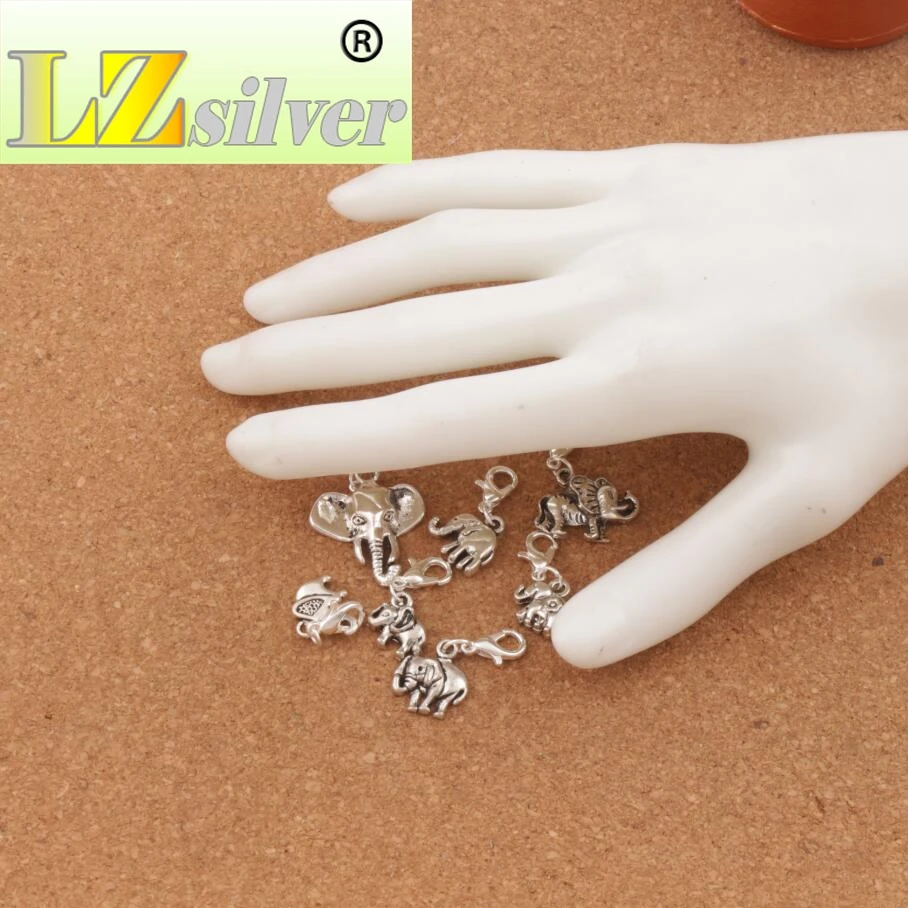 Mix Elephant Clasp European Lobster Trigger Clip On Charm Beads 140pcs zinc alloy Findings CM53