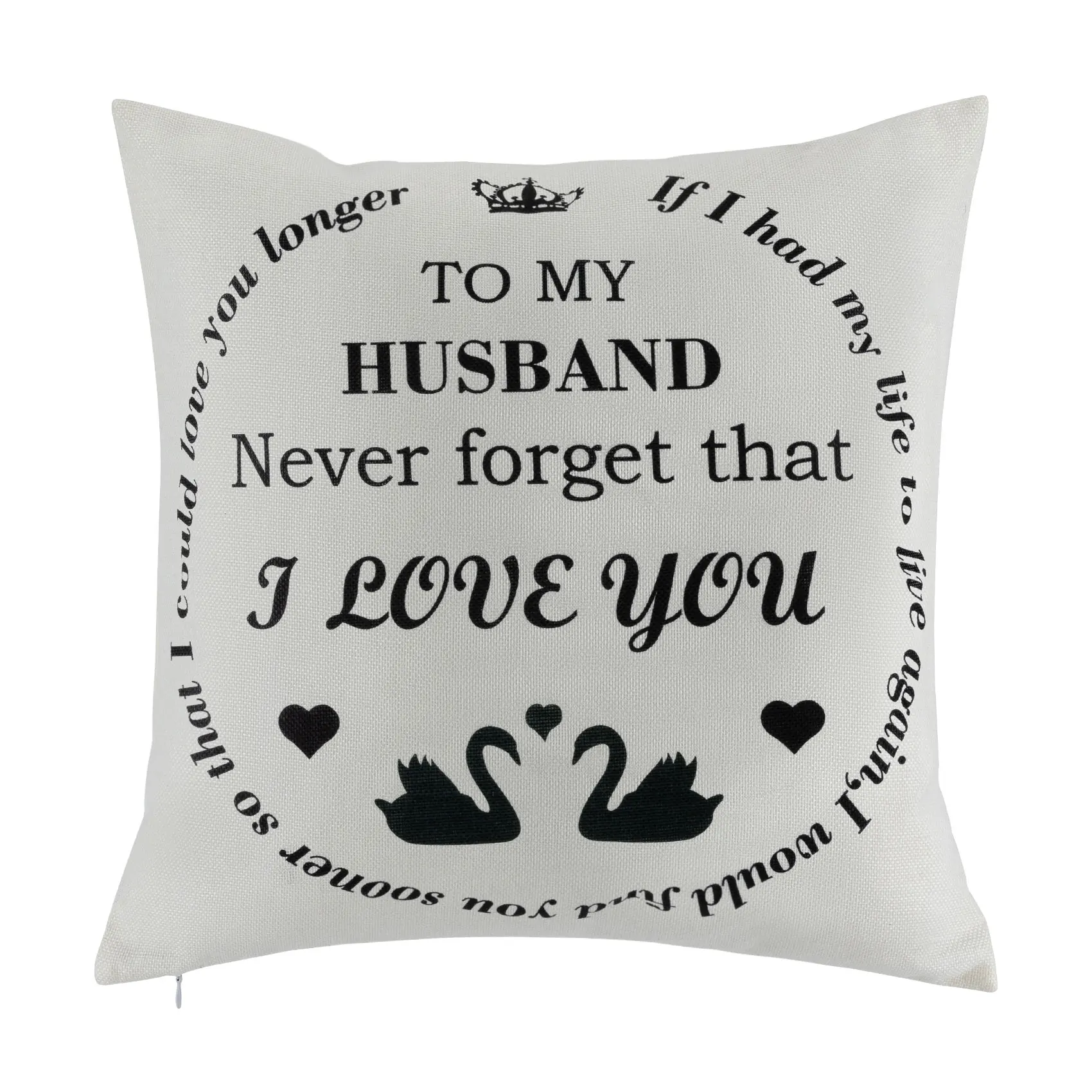 

Cushion Cover Gifts For Husband Anniversary Wedding Pillow Case Bed Or Sofa 45x45cm
