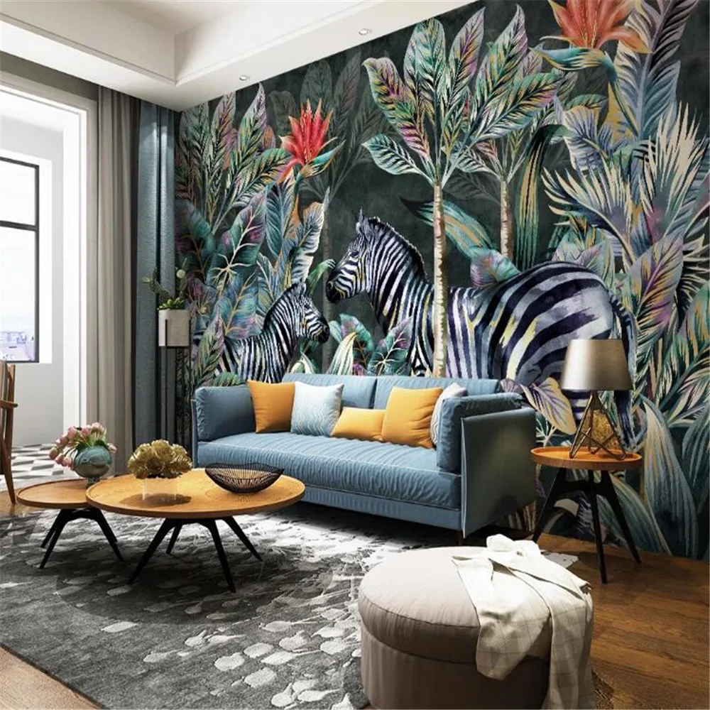 Milofi настенная поверхность на заказ ручная роспись скандинавские тропические