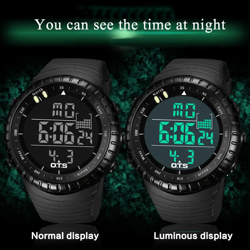 

Wholesale 5 Pieces a Lot OTS 7005 Mens Watch Digital Sports Dive 50m Waterproof Army Military Watch Men Fashion Casual Watches