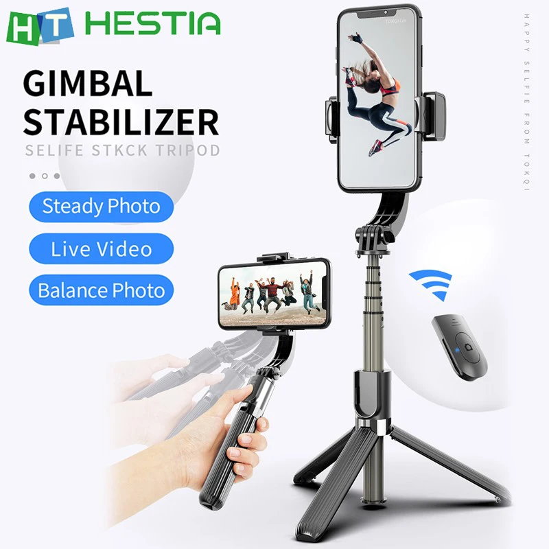 L08 Bluetooth Беспроводная селфи Палка с функцией стабилизации и вращением на 360