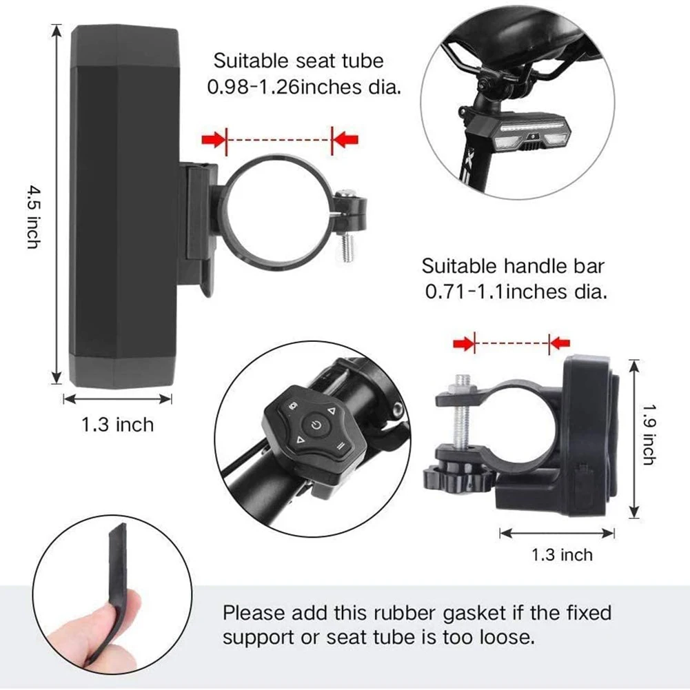 

Ultra Bright Bicycle Tail Light USB Rechargeable Wireless Brake Sense LED Warning Bike Lamp Bicycle taillight