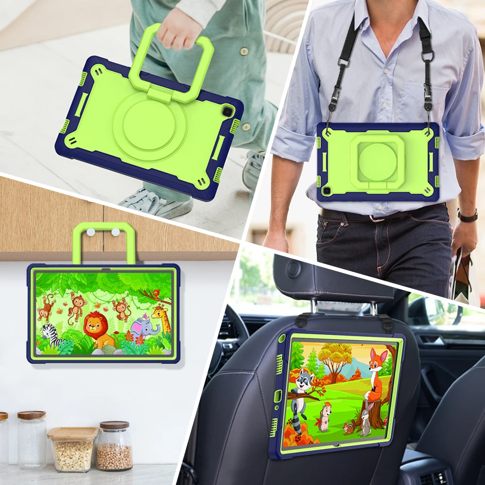 

For Samsung Galaxy Tab A7 2020 10.4" SM-T500 T505 Tablet Case for Kids 360 Degree Rotating Stand with Handle Cover Case