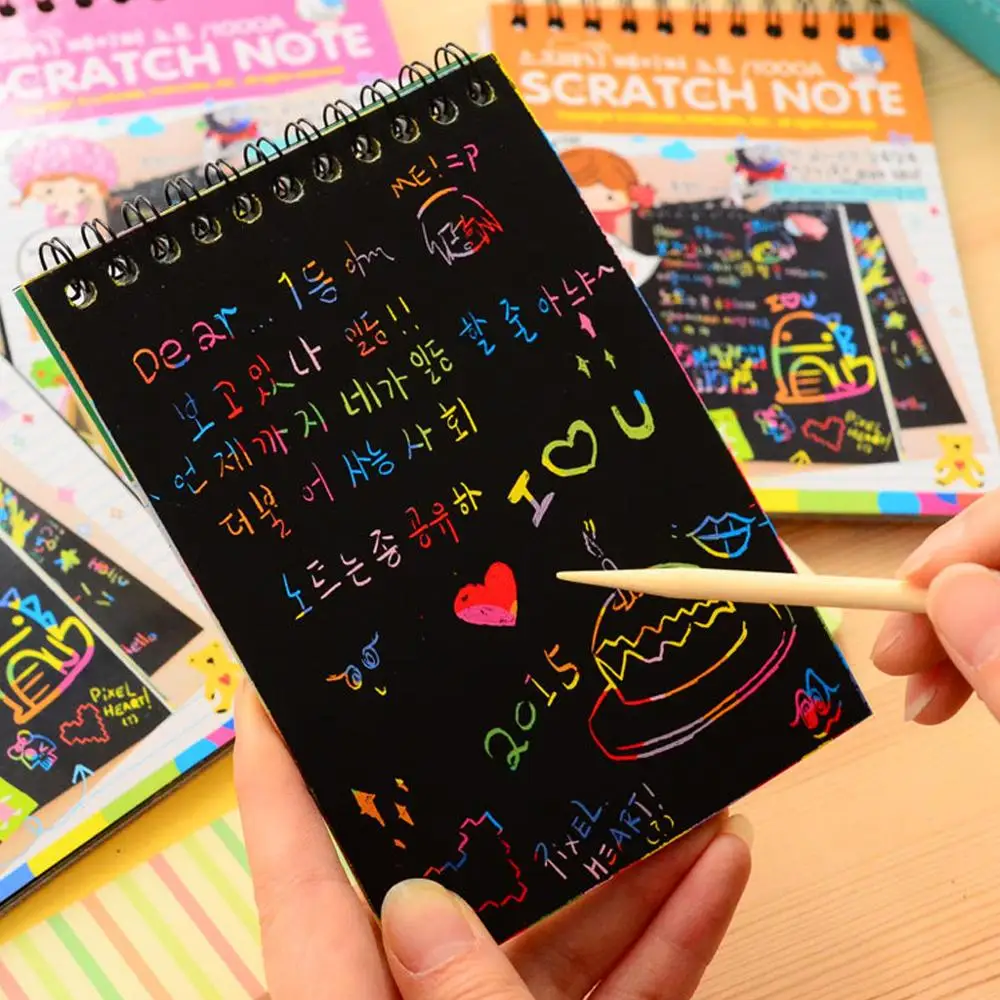 Scratch Scraping Book Art Magic Painting Paper Drawing Stick Детская обучающая игрушка | Канцтовары для