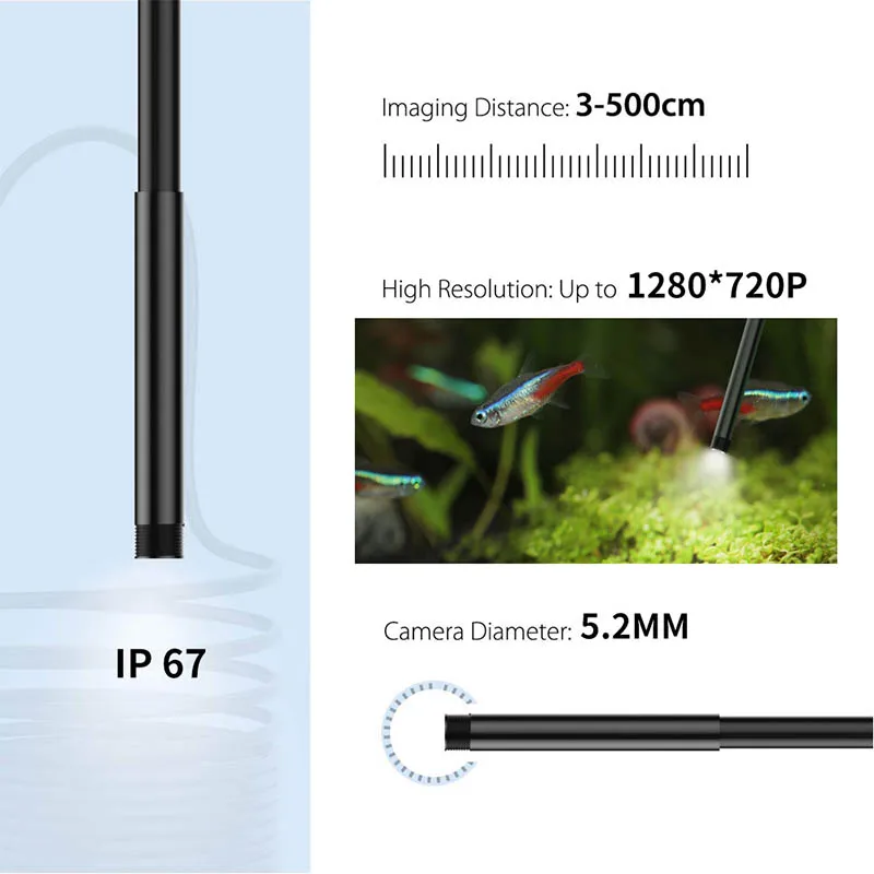 Новейшая модель 5 2 мм цифровой промышленный эндоскоп с 4 3 &quotЖК-дисплей 2X зум IP67