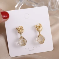 the new gate han guodong earrings baroque gold foil three dimensional crystal s925 needle temperament joker stud earrings