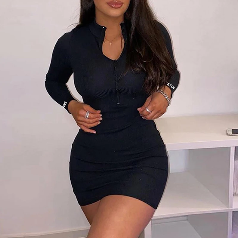 2020 осеннее облегающее платье с круглым вырезом сексуальное Клубное Бандажное