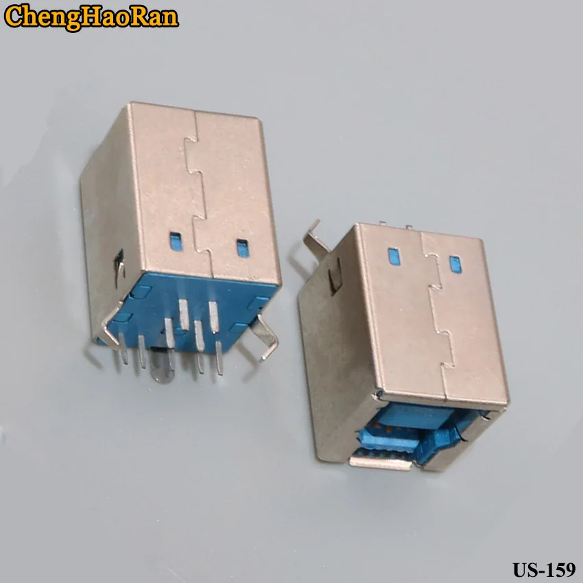 ChengHaoRan 2 шт./лот USB 3 0 гнездовой/гнездовой разъем BF 180 градусов штекер Тип B