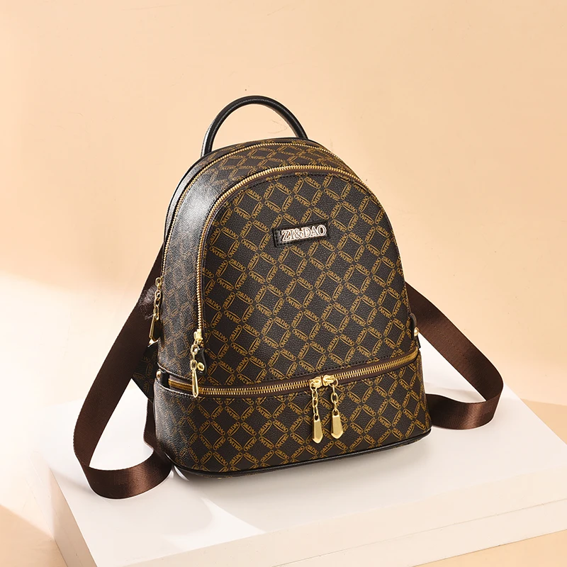 Brand Printed Women Backpack High Quality Youth Leather Backpacks for Teenage Girls Female School Women Travel Backpack