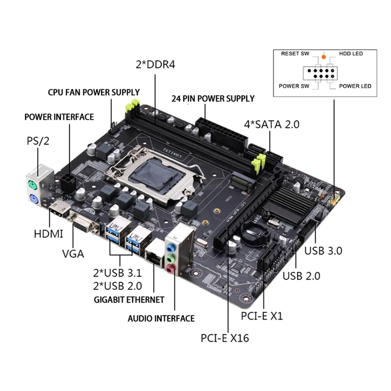 Настольная материнская плата B360 игровая USB2.0 USB3.1 DDR4 LGA 1151 | Компьютеры и офис