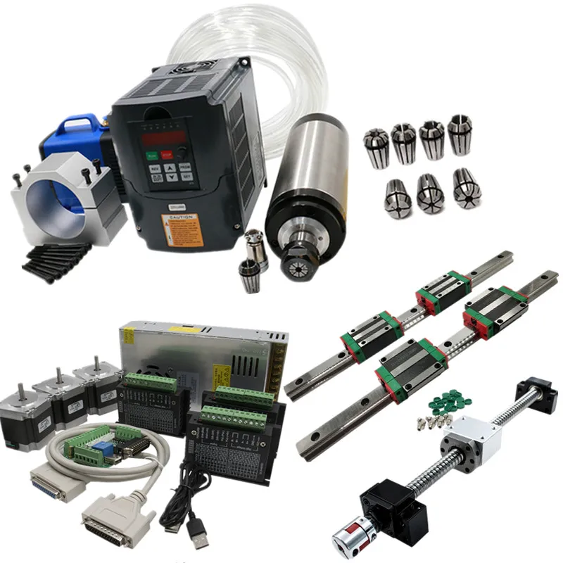 3 комплекта линейных рельсов HGR15/SFU1605 шариковый винт L300/800/1200 мм cnc комплект+ 1,5 кВт ER11 шпиндель охлаждения воды+ nema 23 круче moter kit