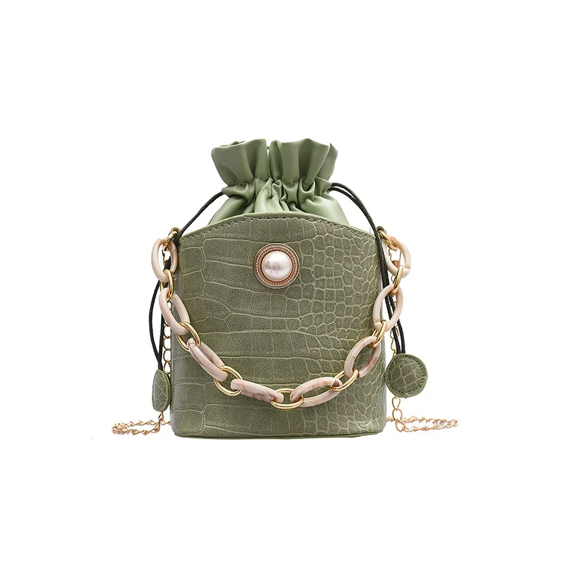 

French texture small new fashion messenger bag summer foreign style portable bucket bag