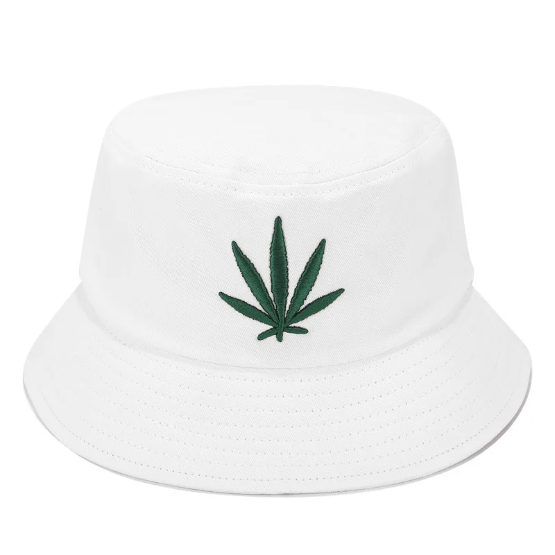 Кленовый лист ведро шляпы для женщин хлопок вышивка Панама стиль Casquette сплошной цвет шапки для рыбаков Кепка с козырьком от солнца Gorras
