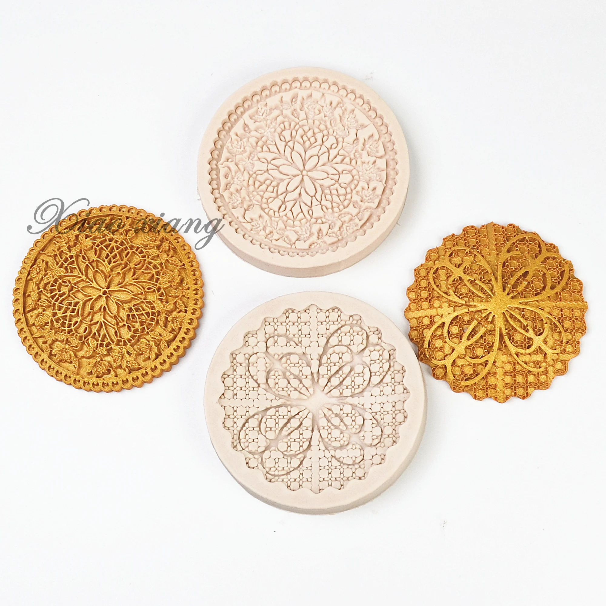 

DIY Lace Flowers Shape Silicone Fondant Molds Cake Border Decoration Chocolate Mould Pastry Kitchen Baking Accessories M385-1