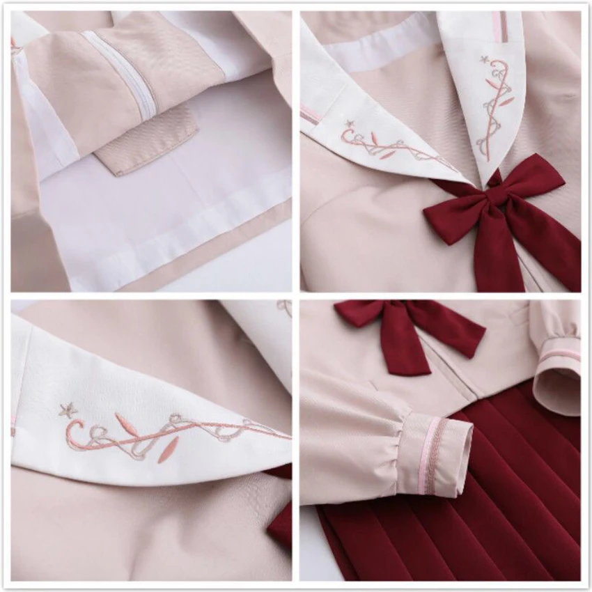 Японская школьная форма Sakura, женские юбки в стиле аниме, каваи, для девочек, косплей, матроска, Корейская, длинный рукав, японский воротник, одежда