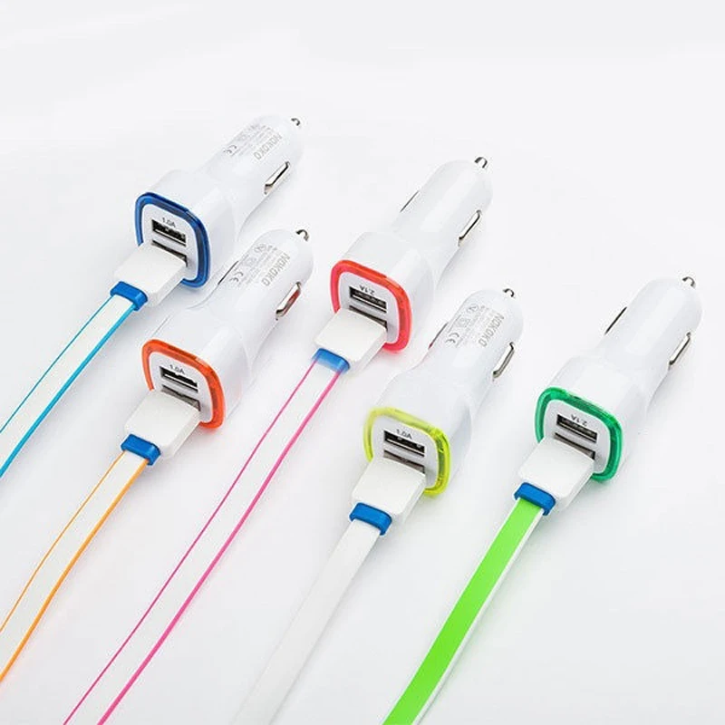 Мини USB 2 порта автомобильное зарядное устройство адаптер 2.1A с светильник дисплей Универсальный двойной USB телефон автомобильное зарядное устройство