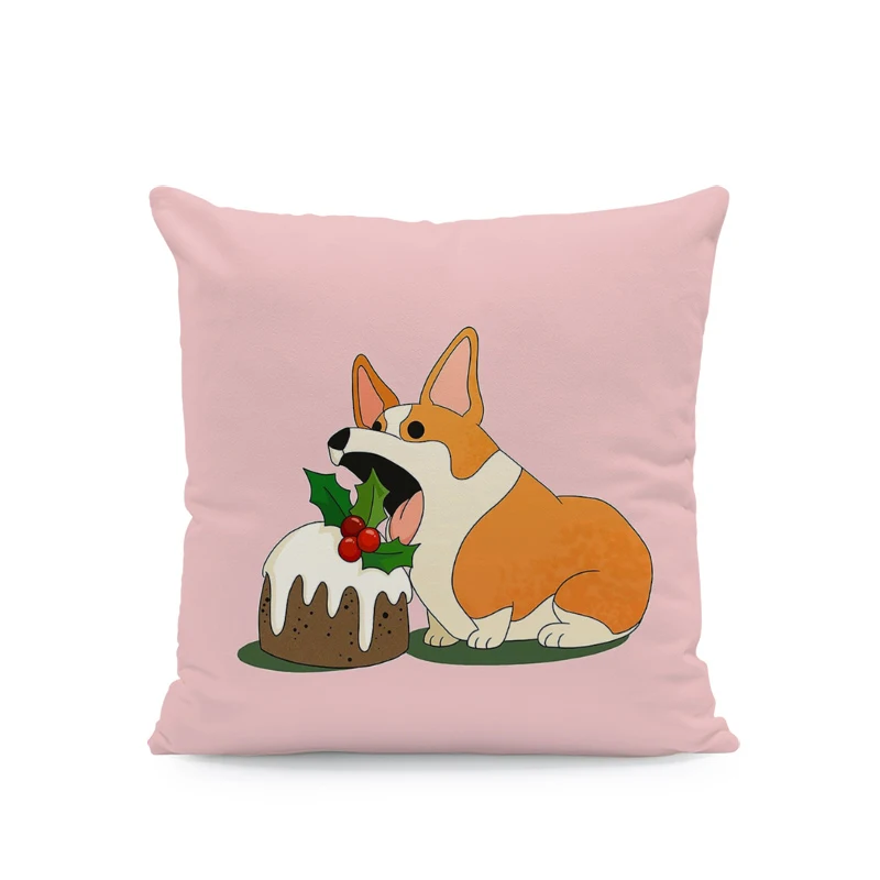 Милая аниме собака наволочка корги такса торт шар плавающее кольцо диван