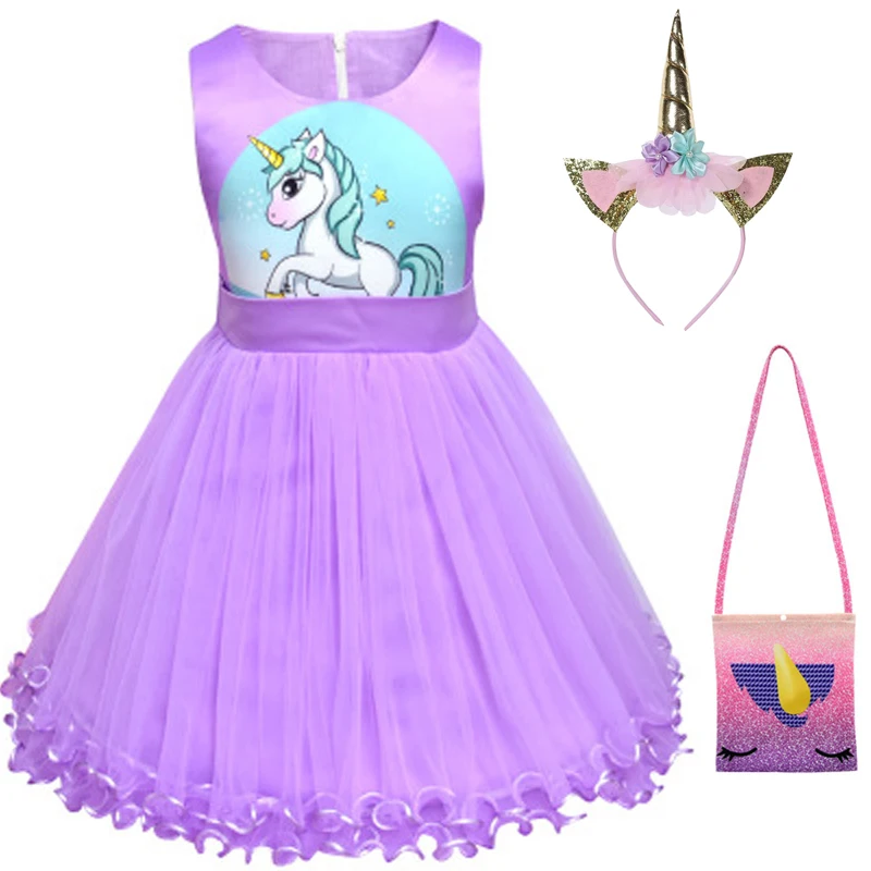 2019 New Lace Baby Girl Dress 3-9Years Girls Birthday Dresses Vestido birthday party princess Unicorn pony children's wear | Детская