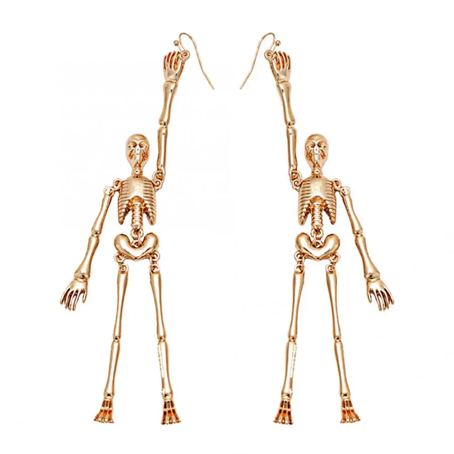 Преувеличенные серьги в стиле Хэллоуина сплав мода череп скелет гвоздики