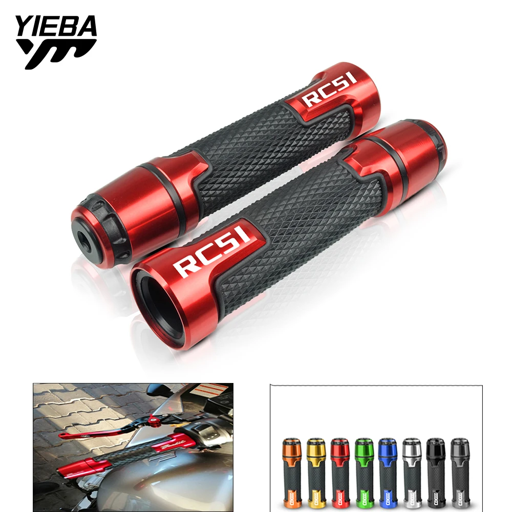 

22MM Aluminum plastic Motorcycle Handlebar Hand bar Grip Handle Cap End Moto Racing Grips For Honda RC51 /RC51 SP1 RVT1000R CAFE