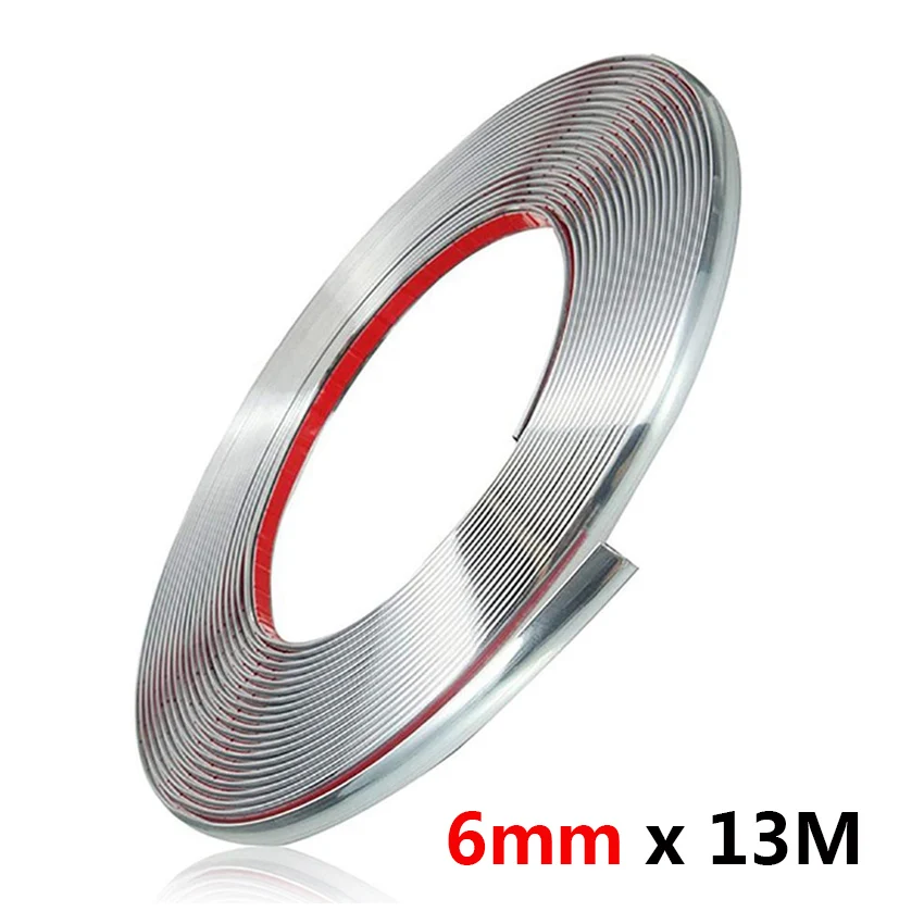 

13 м автомобильный хромированный литье Стайлинг отделка наклейка автомобильный Бампер Окно Дверь Край 6-30 мм Гибкая Декоративная полоса защита