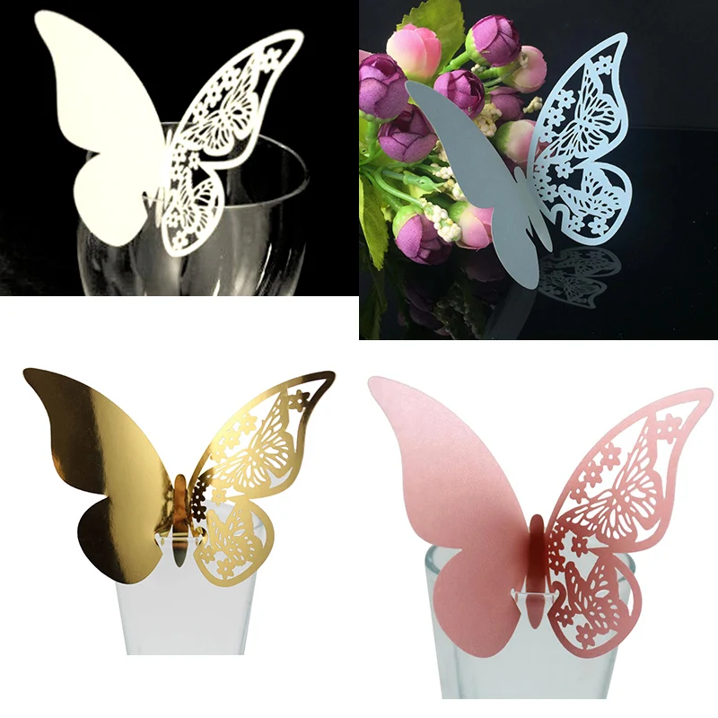 10 шт./Красивая карточка с лазерной резкой в виде бабочки/фотография/карточка для