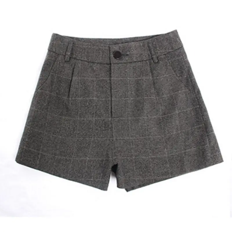 2021 осень-зима весеннее платье с завышенной талией шорты для женщин шерстяные