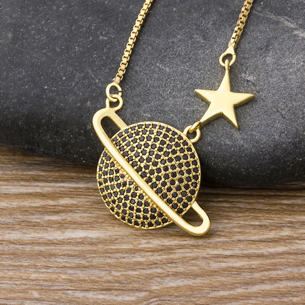 Изысканные планета и звезд с украшением в виде кристаллов колье подвесками