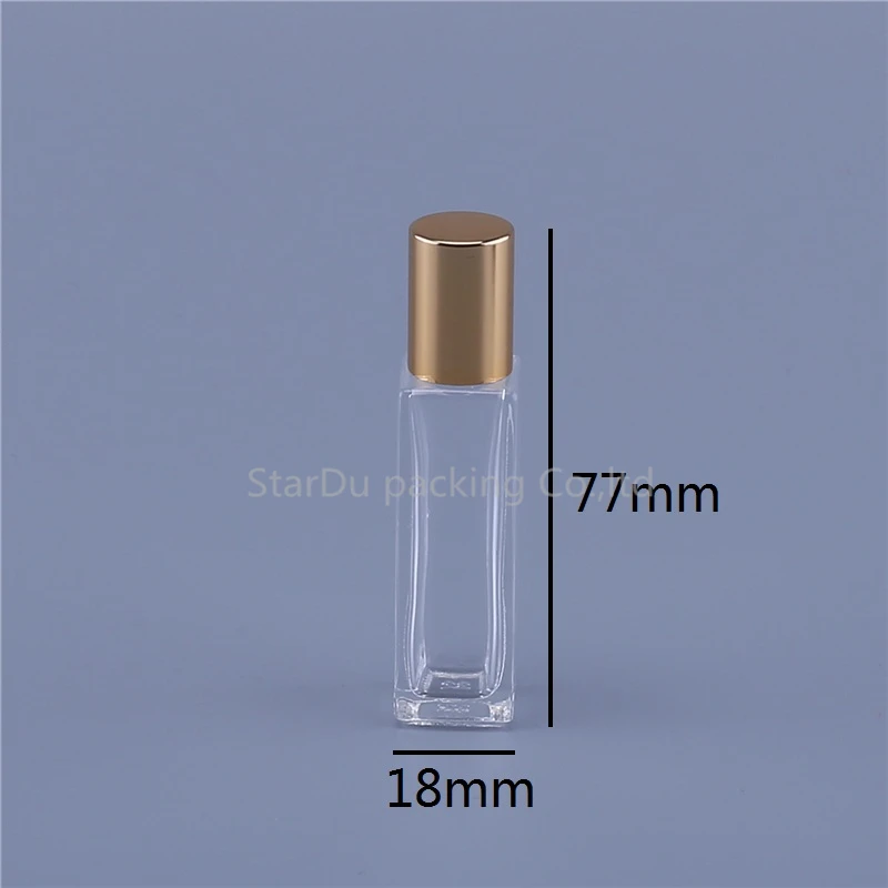 

12pcs 5ml 10ml Glass Roll On Bottle Square Vials with Stainless Steel Metal Roller Ball for Essential Oils Perfume Aromatherapy