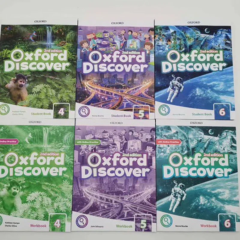 6PCS Oxford Discover 2nd Edition Level 1-3 Student Book + Workbook Young Learners Textbook English Children Age 7-16 Years Livro american english file level 4 student book