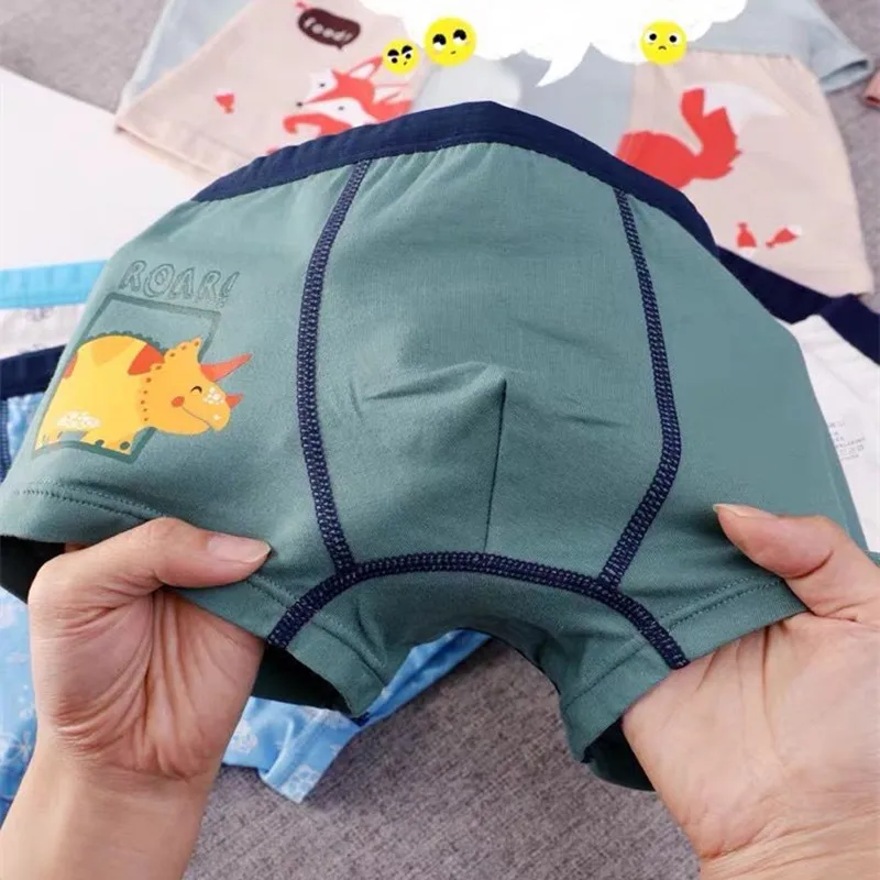 4 шт./лот Детское нижнее белье для мальчиков с рисунком из мультфильма трусы