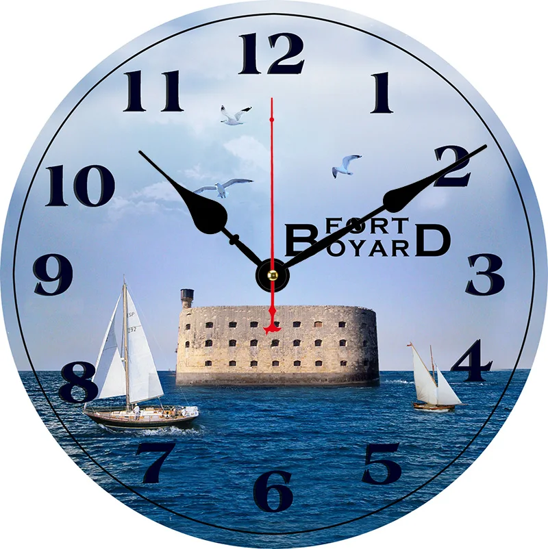 Часы настенные 10 дюймов деревянные круглые бесшумные украшения в винтажном