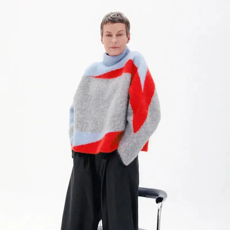 

Женский свитер Nlzgmsj Za 2022, женская трикотажная Популярная женская одежда с круглым вырезом, пуловеры, повседневные женские универсальные Лос...