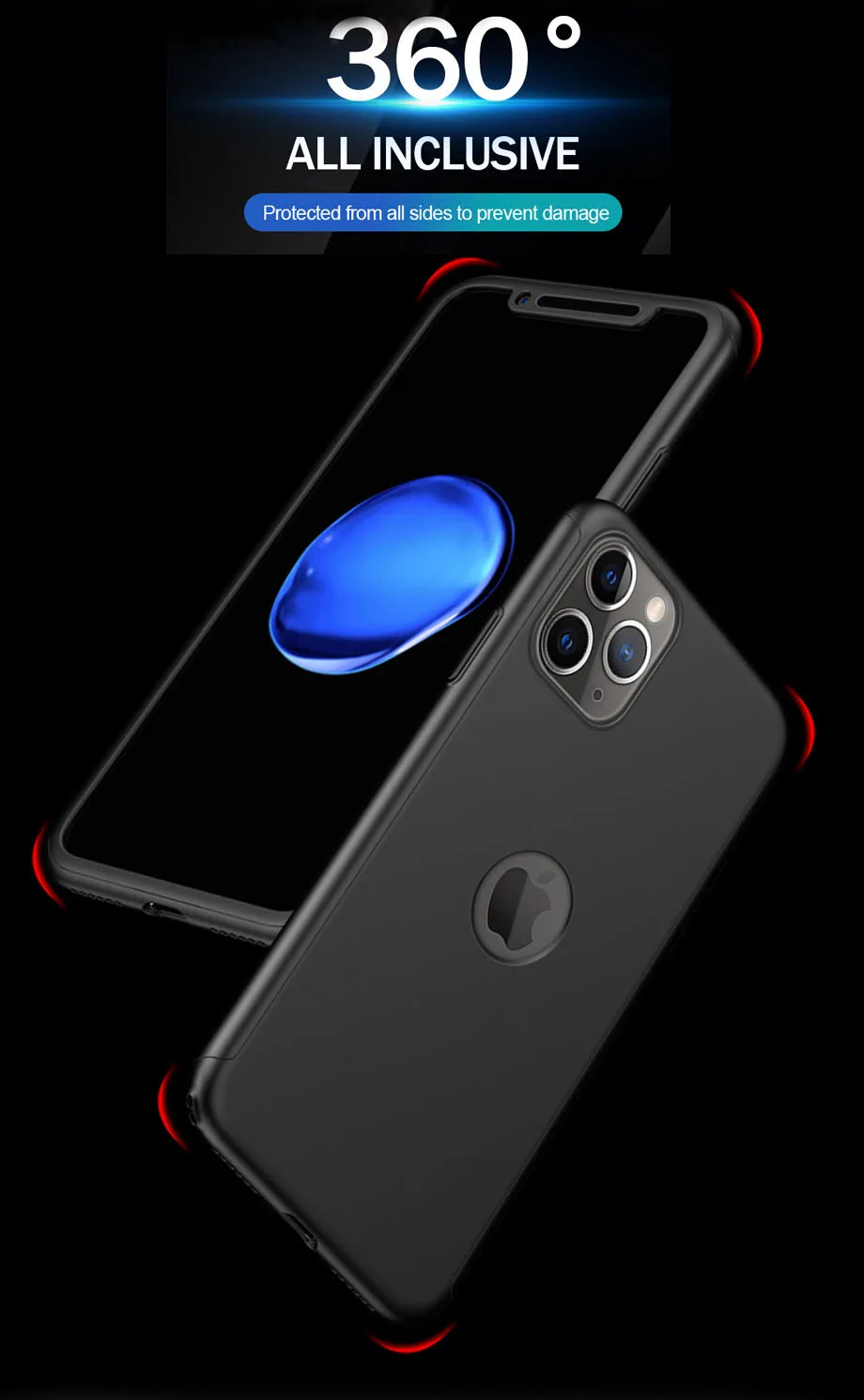 Роскошный 360 изогнутый полный Чехол для iPhone 11 Pro Max, защитный чехол для iPhone XR XS Max X 11 6 6 S 7 8 Plus, противоударный чехол, стекло