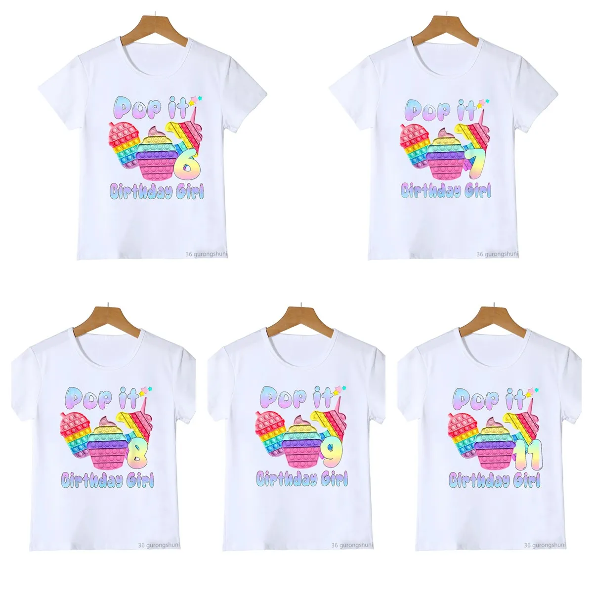 

Kawaii Unicorn Ice Cream поп ит Pop It T-Shirt 6 7 8 9 11th Happy Birthday Gift T Shirt Baby Boys Clothes Girl Tshirt Tees Top
