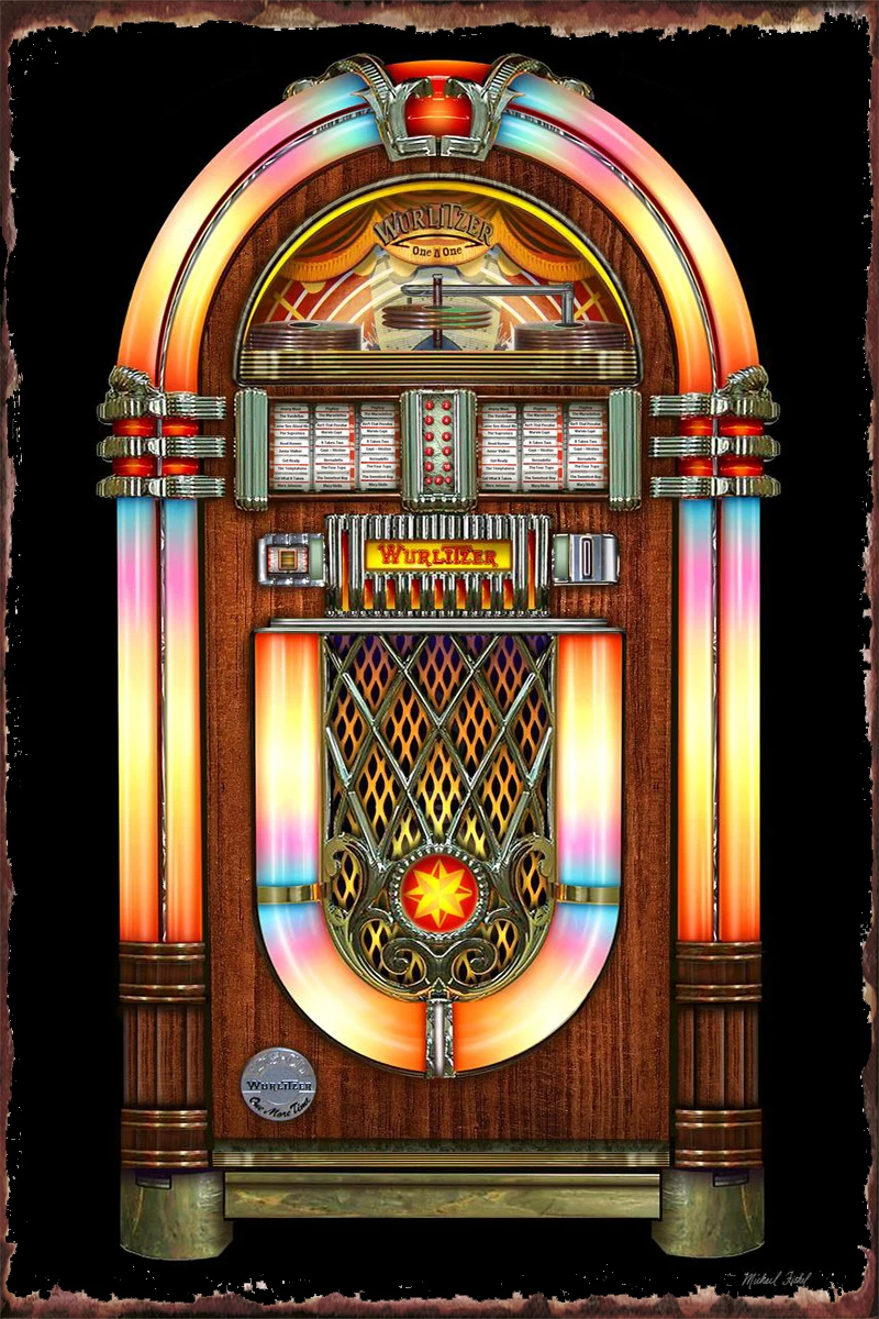 

Винтажный Настенный декор Jukebox, украшение для комнаты, Ретро винтажный металлический знак, жестяные таблички для творчества, мужская пещера...