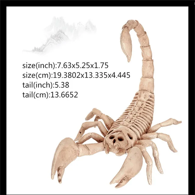 scorpion Хэллоуин реквизит ужас Скелет Дракон Собака Змея паук Скелет животного кости дом с привидениями Escape Horror украшения - Цвет: scorpion