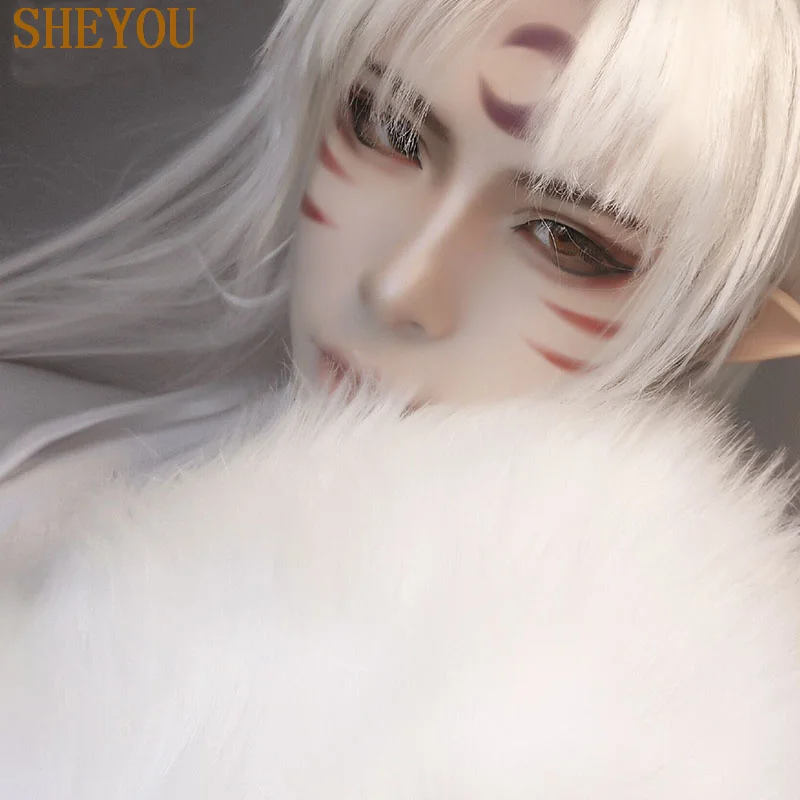 39in 100 см длинные Inuyasha Sesshomaru парик с соблазнительными кошачьими ушками