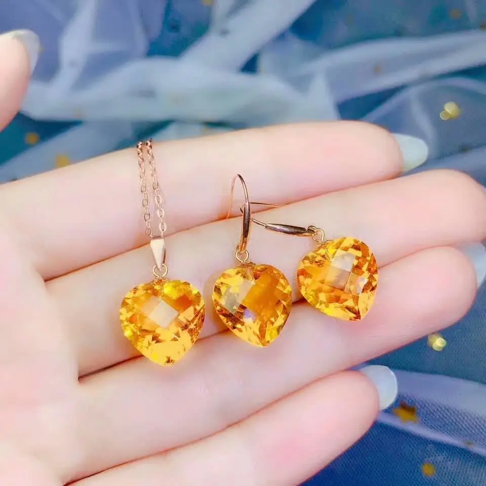 

Серьги-гвоздики SHILOVEM из 18-каратного желтого золота с цитрином, изящные ювелирные украшения для женщин, для вечерние, новое ожерелье, подарок...