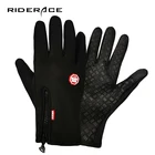 Мужские и женские велосипедные перчатки с сенсорным экраном, зимние теплые перчатки для верховой езды с полным пальцем, ветрозащитные спортивные бархатные перчатки для катания на горных лыжах, RR7493