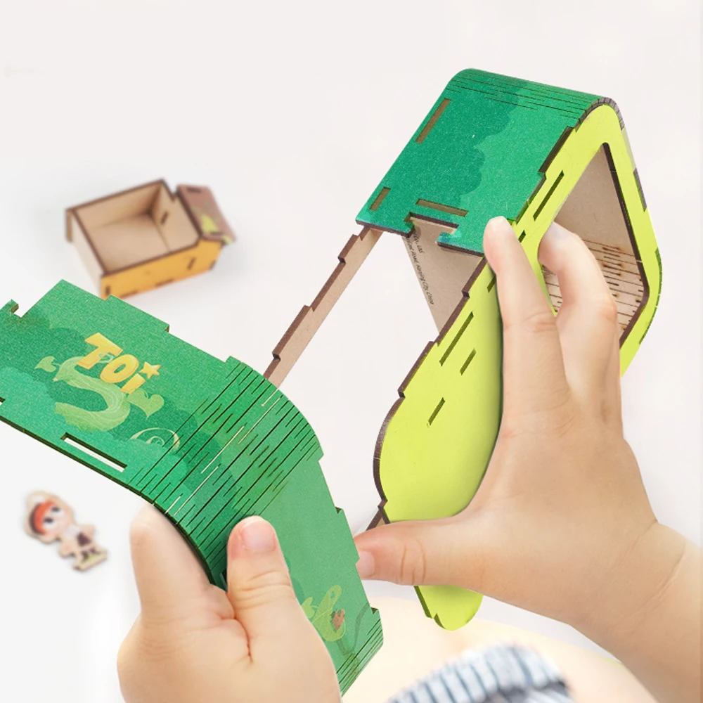 

3D Wooden Puzzle Three Dimensional Wood Plant Planting Children's Educational Handmade Toys Birthday Gift Decoration