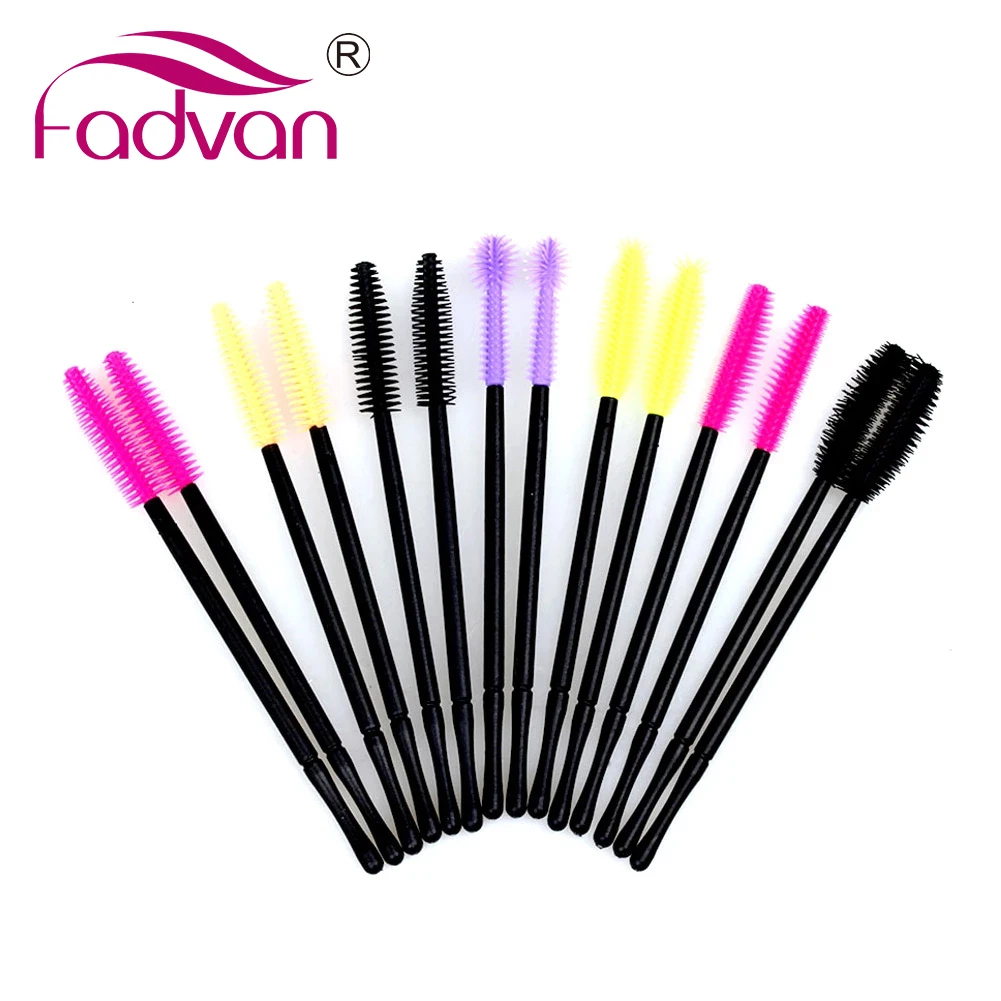 

Fadvan 50Pcs/Pack Silicone Brushes Disposable Eyelash Tool Comb Mascara Wands Makeup Brushes Individual Applicator Kit for Eye