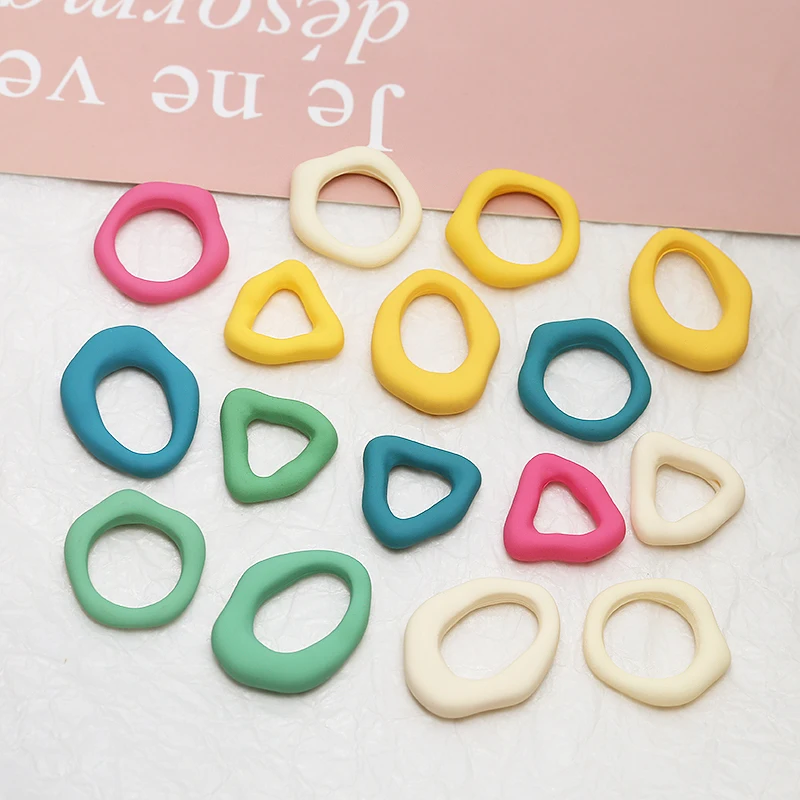 

10pcs korean simple frosted rubber texture resin irregular Earrings for Women geometry Pendant diy jewelry accessories materials