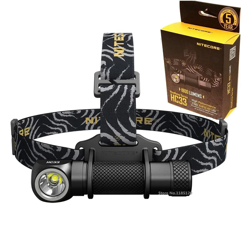Налобный фонарь NITECORE HC33 XHP35 светодиодный макс. 1800 лм дальность луча 187 м 8 режимов
